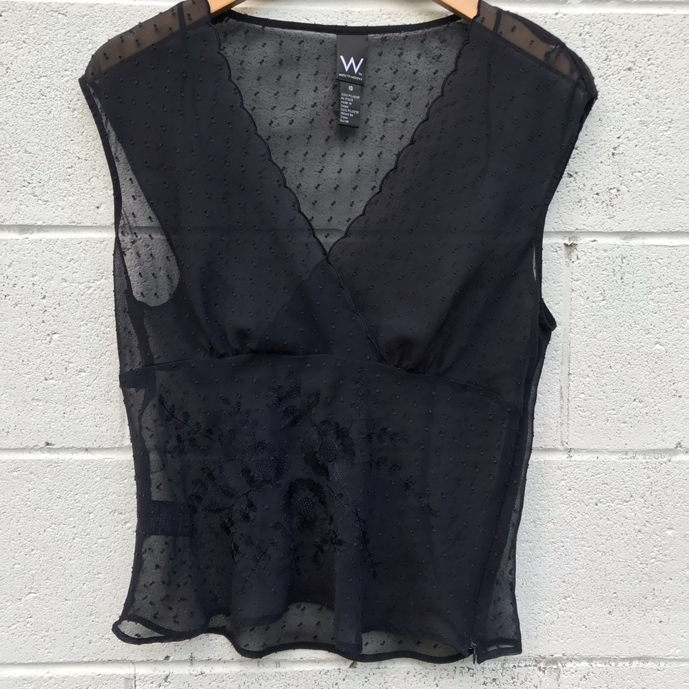 W Work to Weekends Sheer Embroidered